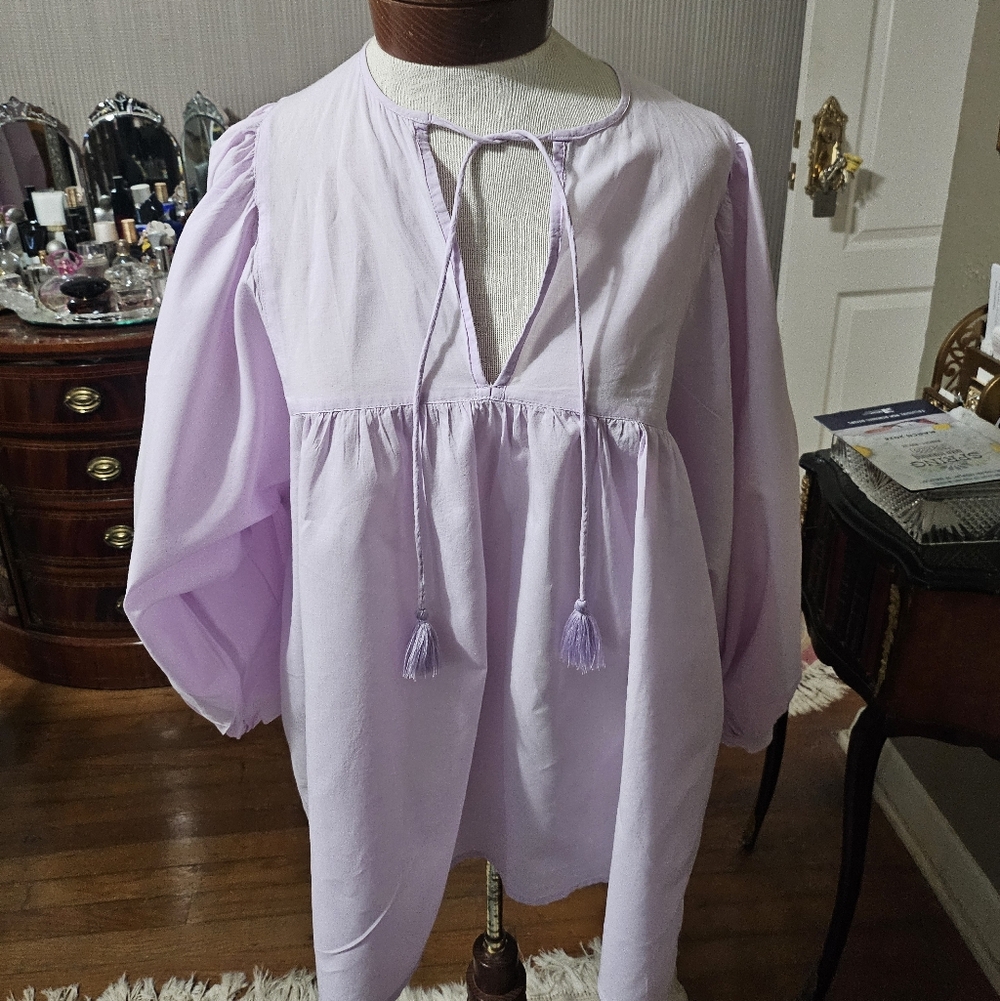 Womens Cotton Lavender Top. Cool And Beautiful Top For Spring And Summer.